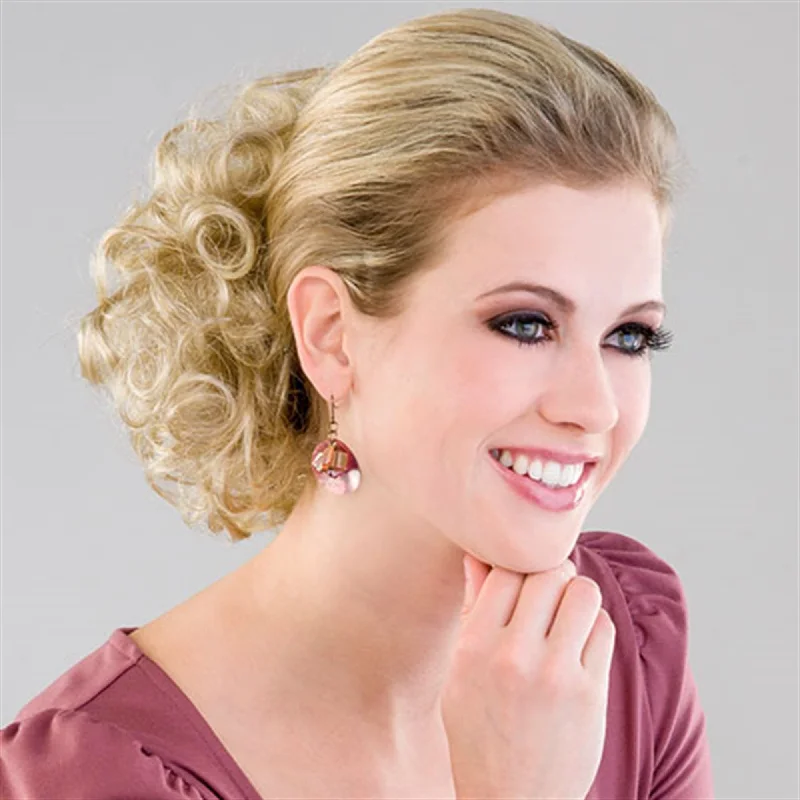 Ponytails for a formal event with a touch of sparkle or beadsBLOSSOM HAIRPIECE