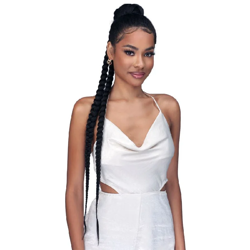 Straight ponytails with a sleek finish for a modern and polished lookBobbi Boss Miss Origin Tress Up Human Hair Blend Drawstring Ponytail - MOD061 French Braid 40