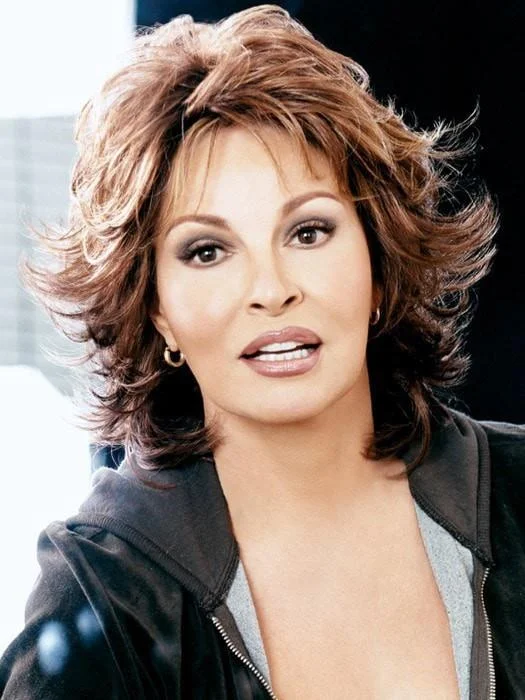 Short wig with auburn highlights for a warm and rich colorBreeze | Synthetic Wig by Raquel Welch