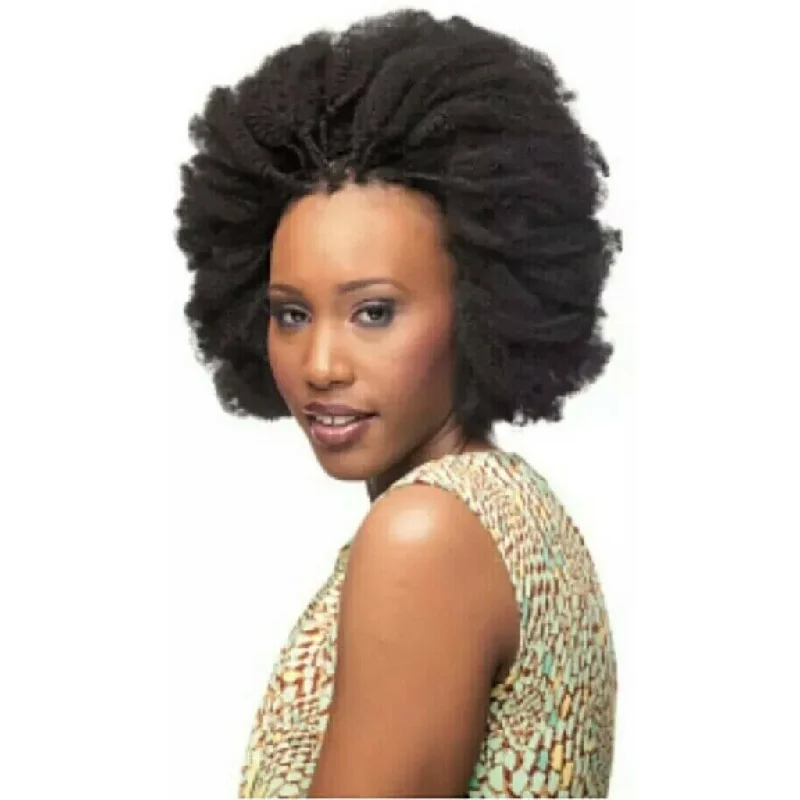 Short wig with a pixie cut for a bold and edgy lookCherish Afro Kinky Bulk 24"