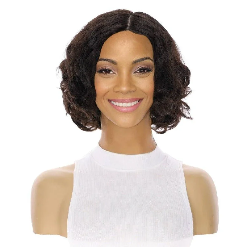 Adjustable - cap short wig for a customized and comfortable fit12" Luxe Pixie Silk Top Wig #2 Neutral Dark Brown Wavy