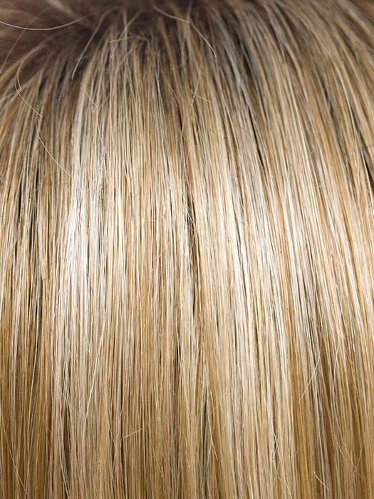 CREAMY-TOFFEE-R | Rooted Dark Blonde Evenly Blended with Light Platinum Blonde and Light Honey Blonde