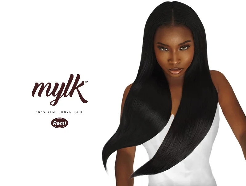 Braided ponytails with intricate patterns for an ethnic - inspired lookOUTRE REMI HUMAN HAIR WEAVE MYLK YAKI 14" [W]