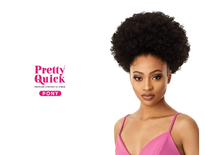 High - volume ponytails for a bold and glamorous appearanceOUTRE PRETTY QUICK PONYTAIL AFRO LARGE