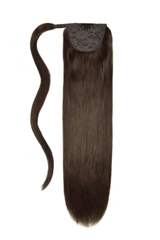 Clip - on ponytails for a quick and convenient hair changeDark Brown (#3) Straight Up Wrap Around Ponytail