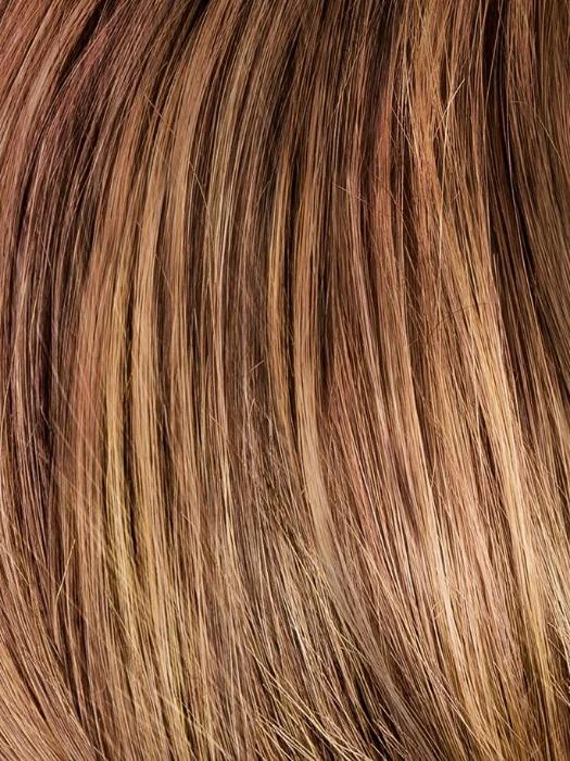 HOT-MOCCA-ROOTED | Medium Reddish Brown , light Auburn, Dark Auburn Brown Roots