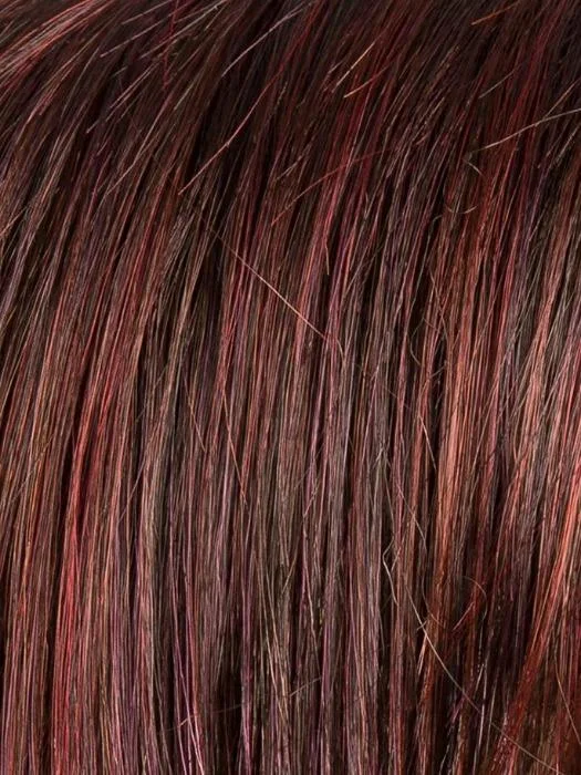 AUBERGINE-ROOTED | Darkest Brown with hints of Plum at base and Bright Cherry Red and Dark Burgundy Highlights