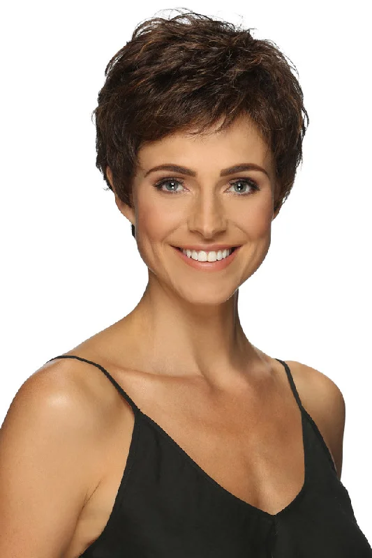 Short wig with auburn highlights for a warm and rich colorCharlee <br>Synthetic Wig