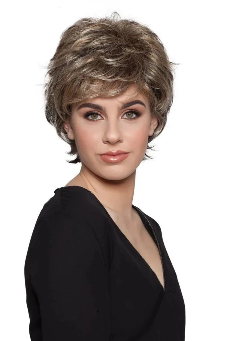 Short wig with a side - swept bang for a sophisticated and flattering styleFelicity