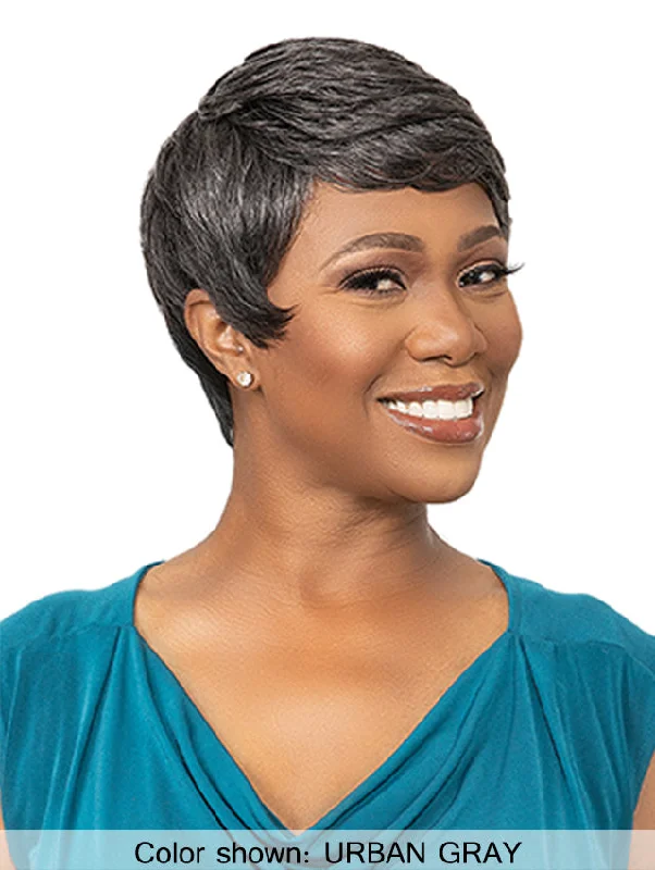 Short wig with a gradient color for a modern and stylish appearanceFemi Collection MS. Granny Collection 100% Premium fiber LINDA Wig