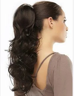 Straight ponytails with a sleek finish for a modern and polished lookFoxy Hairpiece by easiHair | Synthetic