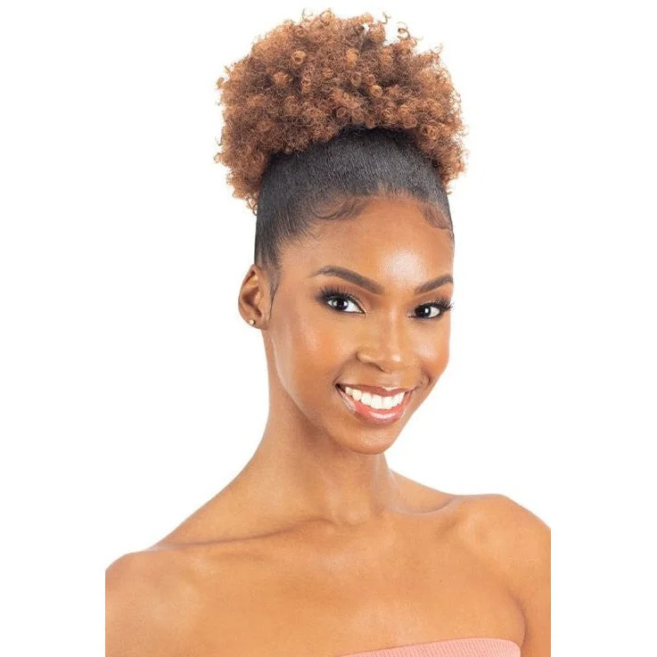 Low - profile ponytails for a sophisticated and understated styleFreeTress Equal Drawstring Ponytail – Afro Puff (Small)