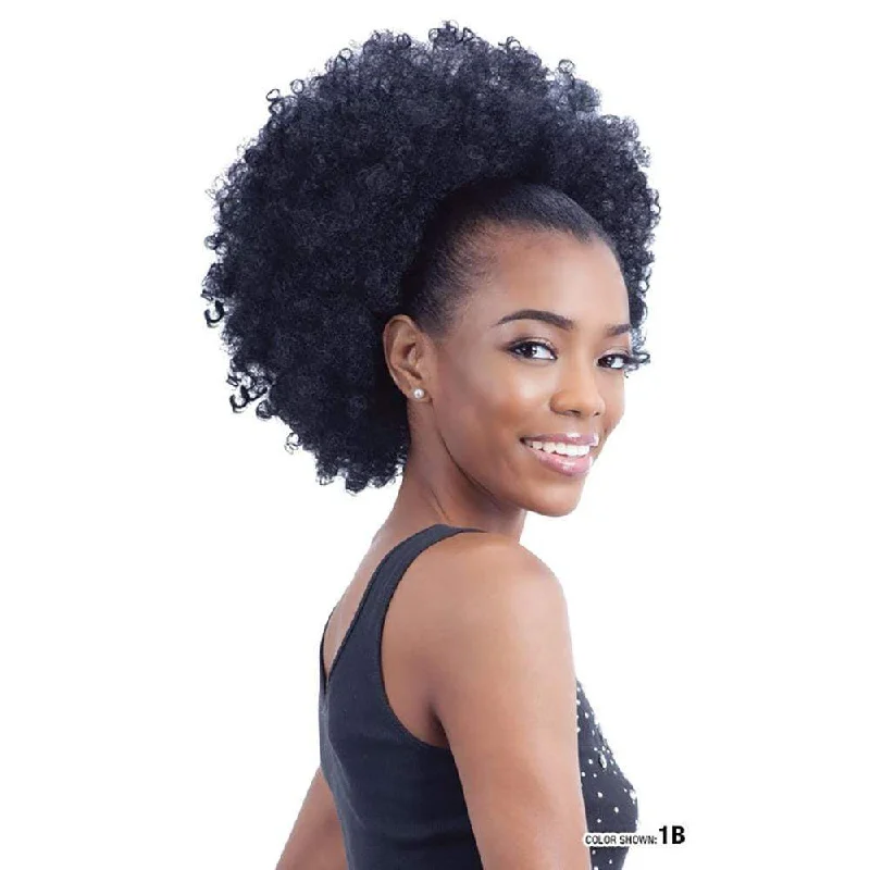 Braided ponytails with intricate patterns for an ethnic - inspired lookFreeTress Equal Drawstring Ponytail - Natural Fro