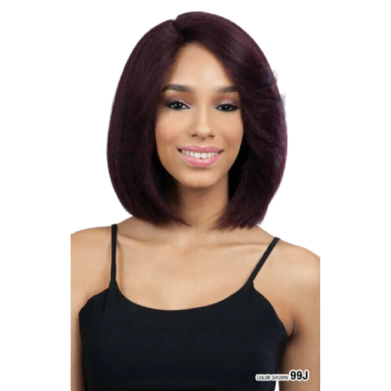 Short wig with a pre - plucked hairline for a more natural lookFreeTress Equal Lace Deep Invisible L Part Synthetic Lace Front Straight Style Bob Short Wig - Hania