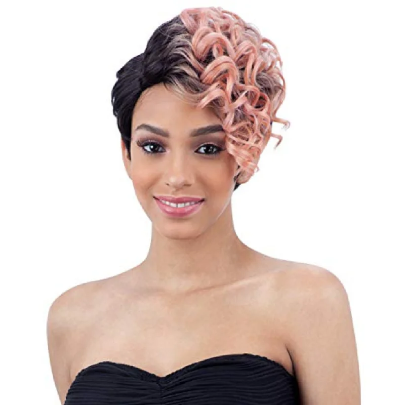 Short wig with a side - swept bang for a sophisticated and flattering styleFreeTress Equal Synthetic Hair Wig Extreme Side Part - Vince