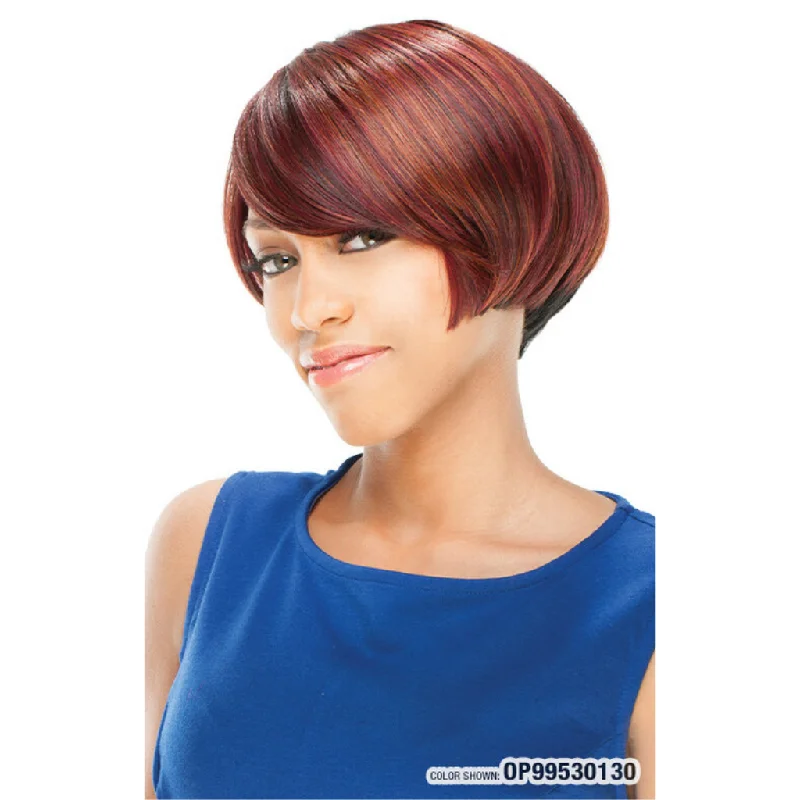 Short wig with a side - swept bang for a sophisticated and flattering styleFreeTress Equal Synthetic Short Bob Style Straight Hair Wig - Anne