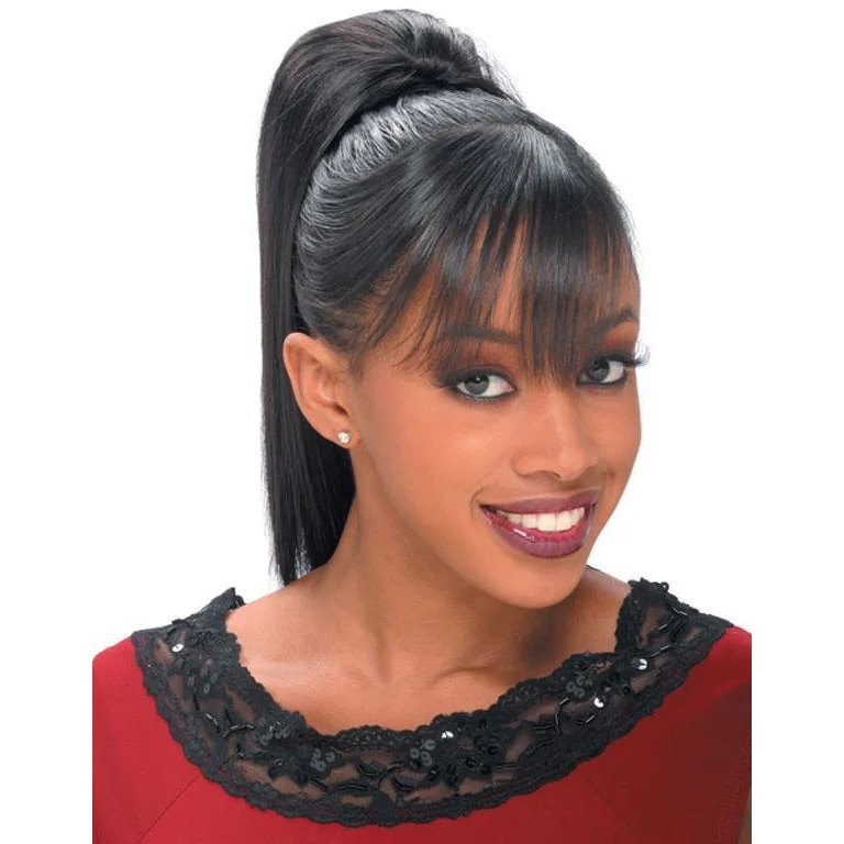 Black - colored ponytails for a classic and timeless appearanceFreeTress Equal Ponytail – Yaky Straight 12"