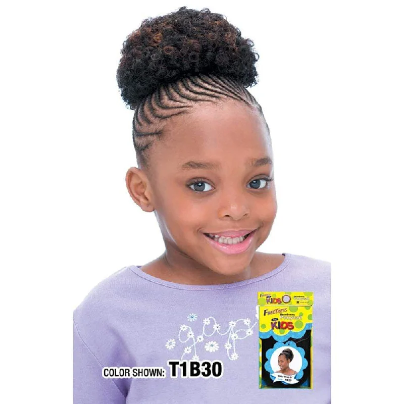 Blonde - colored ponytails for a sun - kissed and trendy lookFreetress Drawstring Kids Ponytail - Afro 4"