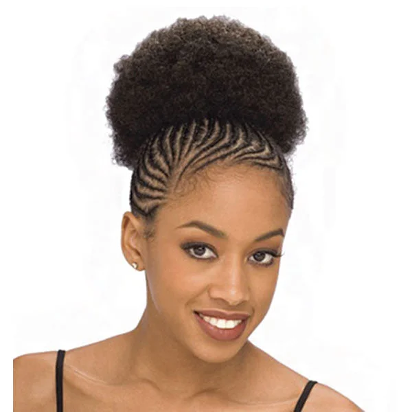 Ponytails with a middle - part for a classic and elegant styleFREETRESS SYNTHETIC PONYTAIL AFRO 5" [SPAF05]