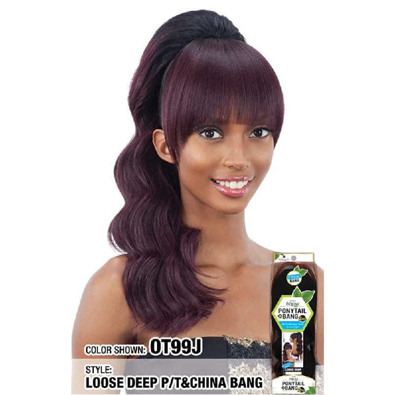 Low - profile ponytails for a sophisticated and understated styleFreeTress Synthetic Ponytail + China Bang - Loose Deep