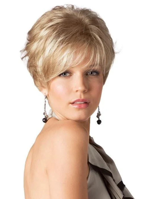 Short wig with a side - swept bang for a sophisticated and flattering styleGia | Synthetic Wig by René of Paris