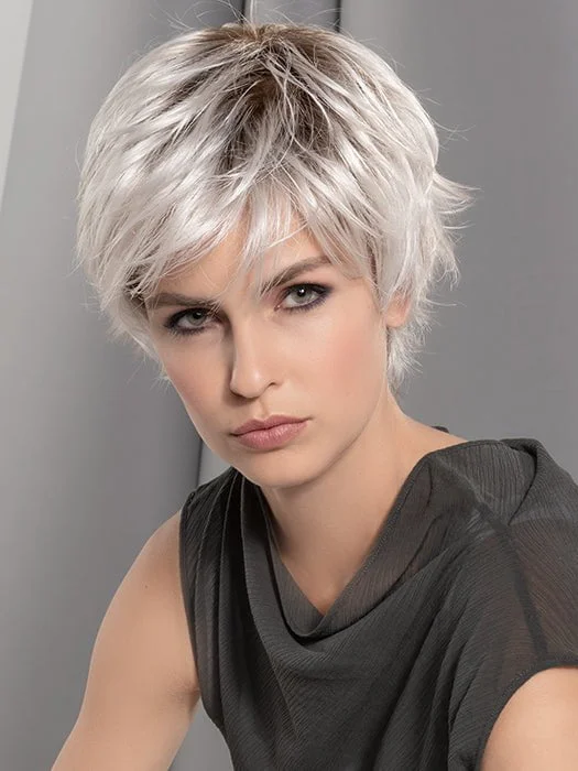 Platinum - blonde short wig for a trendy and eye - catching styleGilda Mono | Synthetic Lace Front (Mono Top) Wig by Ellen Wille