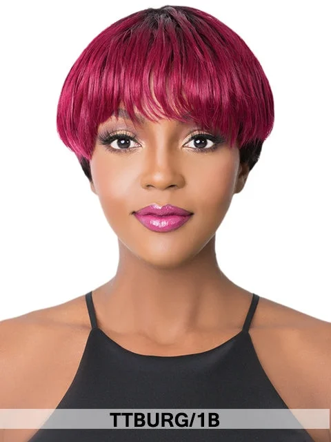 Short wig with a pixie cut for a bold and edgy lookIts a Wig Its a Cap Weave Human Hair Wig - TATA