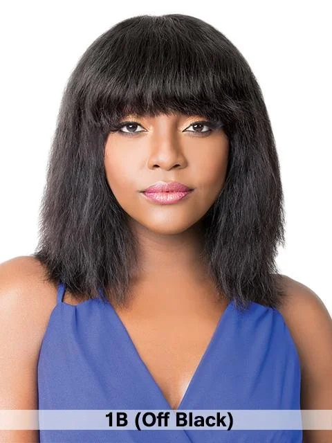 Heat - resistant short wig for easy styling with hot toolsIts A Wig Wet N Wavy 100% Human Hair Wig - NICK