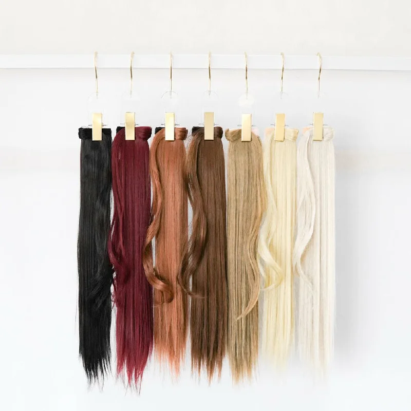 Ponytails made from recycled materials for an eco - friendly optionJANE Synthetic 22” Straight Ponytail