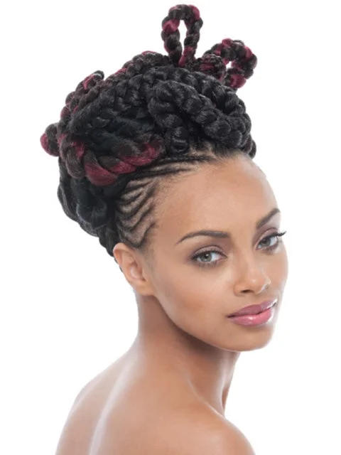 Cornrow Braid & Plait Hair Extensions with a Middle - Part for a Stylish LookJanet Collection 3X Super Super Jumbo Braid