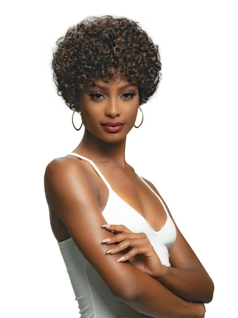 Short wig for daily office wear with a professional lookJanet Collection Lavish 100% Virgin Human Hair Wig - DARCIE