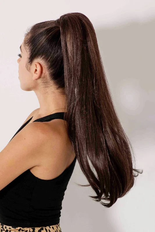 Ombre ponytails with a seamless color transition for a unique styleLong Christy - 25'' Futura  Wrap-Around Ponytail Extension