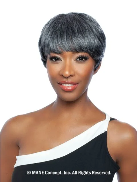 Short wig with a geometric pattern for a unique and fashion - forward designMane Concept Trill 11A 100% Unprocessed Human Hair Full Wig - TR1154- ELEGANT PIXIE