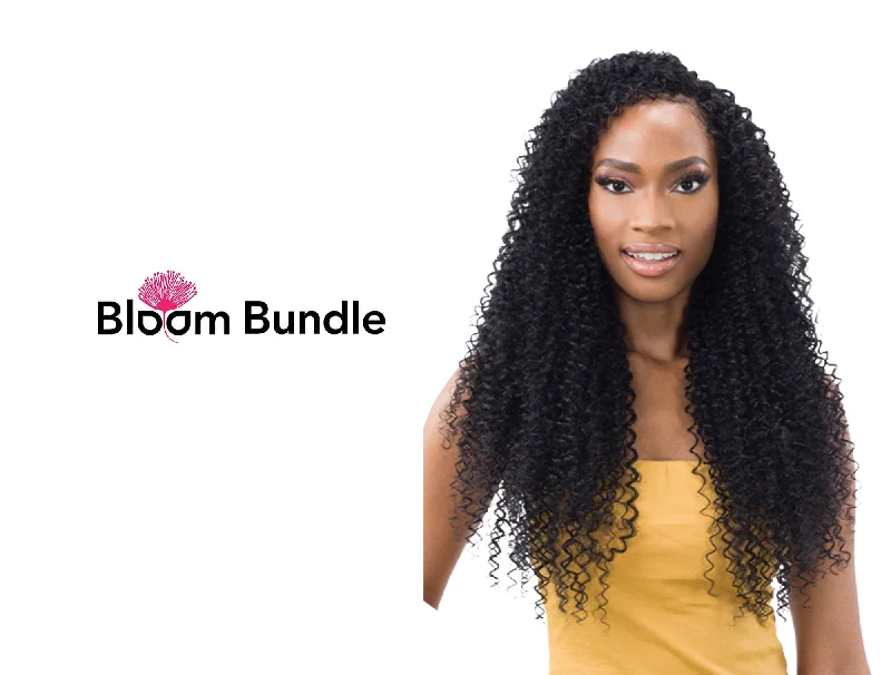 Human hair ponytails with a natural shine for a luxurious lookMAYDE BLOOM BUNDLE JERRY CURL 24"