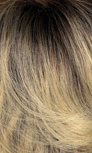 614GR | Wheat blonde with light gold blonde highlights and brown roots