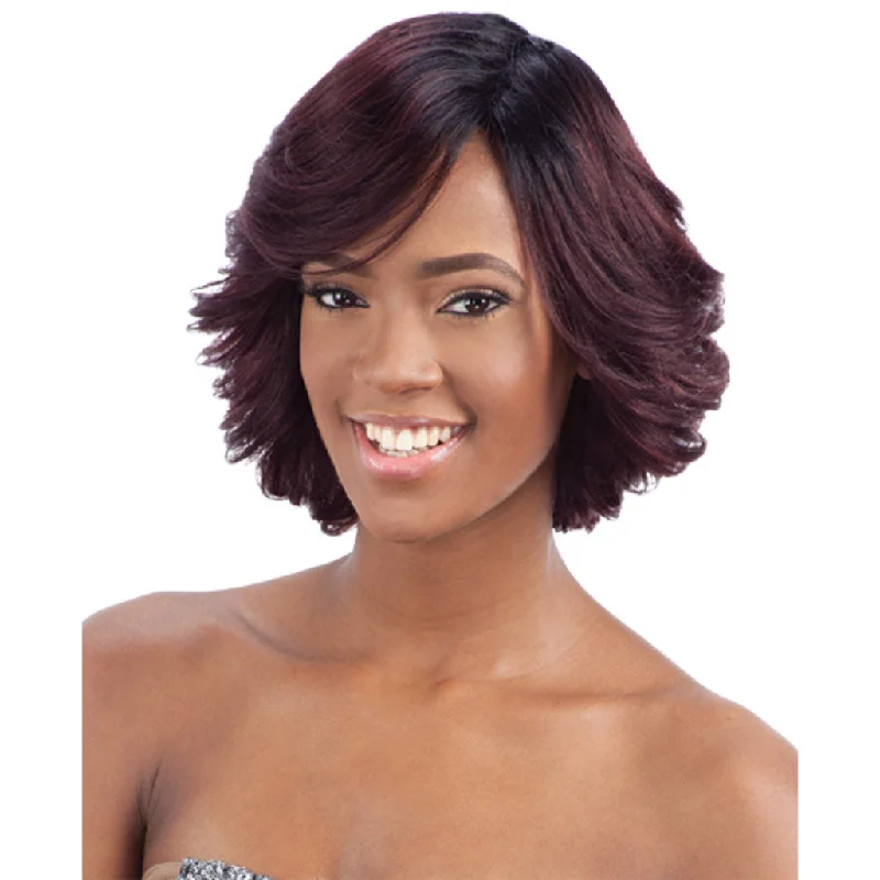 Short wig with a pre - plucked hairline for a more natural lookMilky Way Saga 100% Remy Human Hair Wig - Lavender