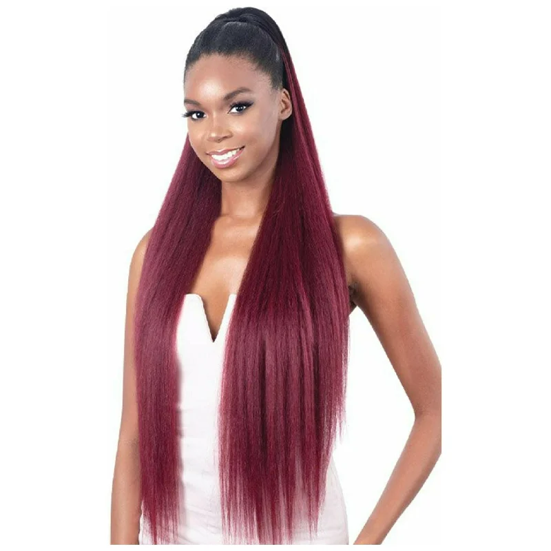 Low - profile ponytails for a sophisticated and understated styleModel Model Gardenia Mastermix Drawstring Ponytail - Straight 36" (OTCOPPER only)