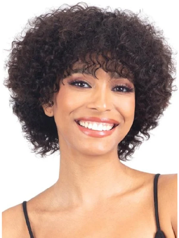 Lace - front short wig for a seamless and realistic hairlineModel Model Nude Brazilian Natural Human Hair Wig - TESSIE