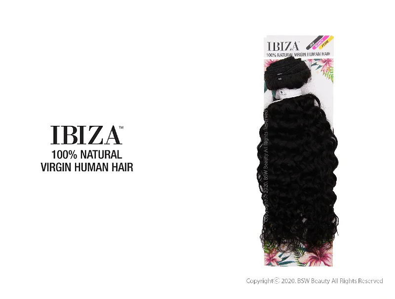 Ponytails with a middle - part for a classic and elegant styleSHAKE N GO VIRGIN HUMAN HAIR WEAVE IBIZA SPANISH CURL 10"- 24"