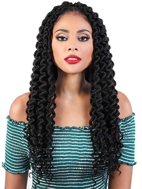 Cornrow Braid & Plait Hair Extensions with a Middle - Part for a Stylish LookMotown Tress 3X CURLY GODDESS LOCS Crochet Braid 24 C.CGLOC243