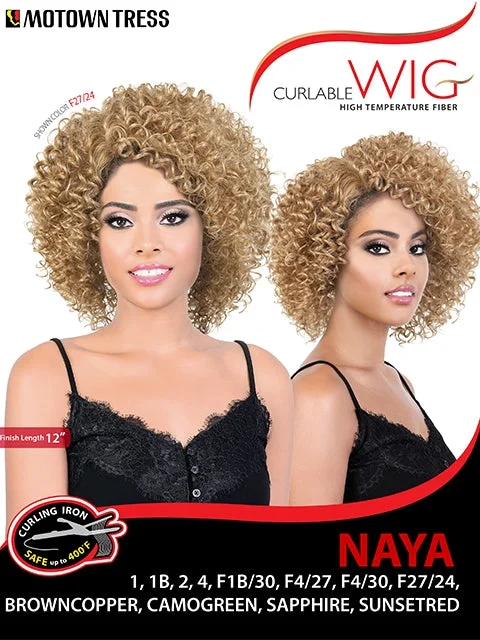 Synthetic short wig with a natural - looking shineMotown Tress Curlable Premium Synthetic Wig - NAYA