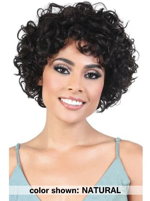 Short wig with a curly texture for a playful and youthful vibeMotown Tress Persian Virgin Remy Human Hair Wig - HPR.MAPLE