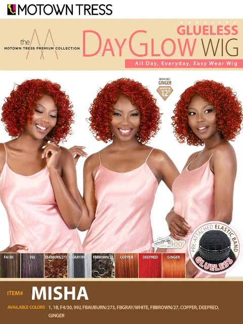 Layered short wig to add volume and dimensionMotown Tress Premium Collection Day Glow Glueless Wig - MISHA