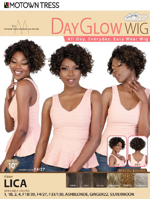 Short wig with a pre - plucked hairline for a more natural lookMotown Tress Premium Collection Day Glow Wig - LICA