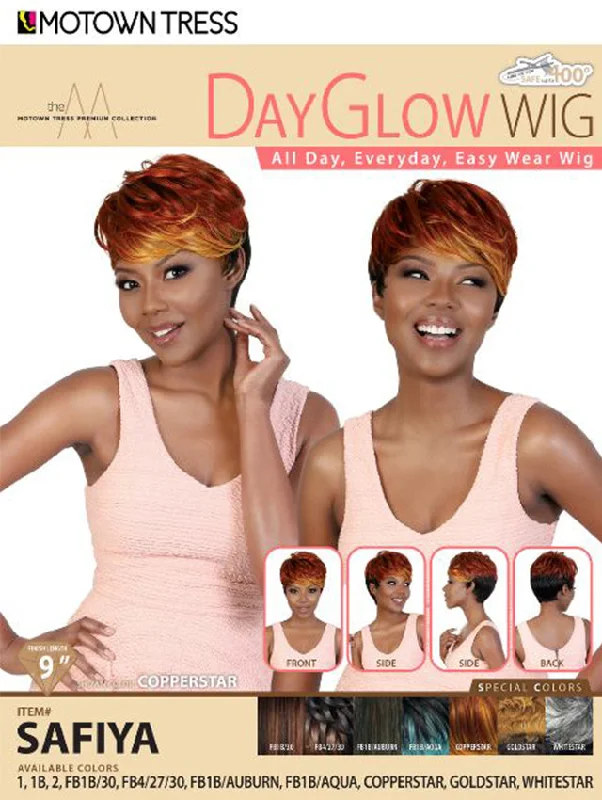 Short wig with a gradient color for a modern and stylish appearanceMotown Tress Premium Collection Day Glow Wig - SAFIYA