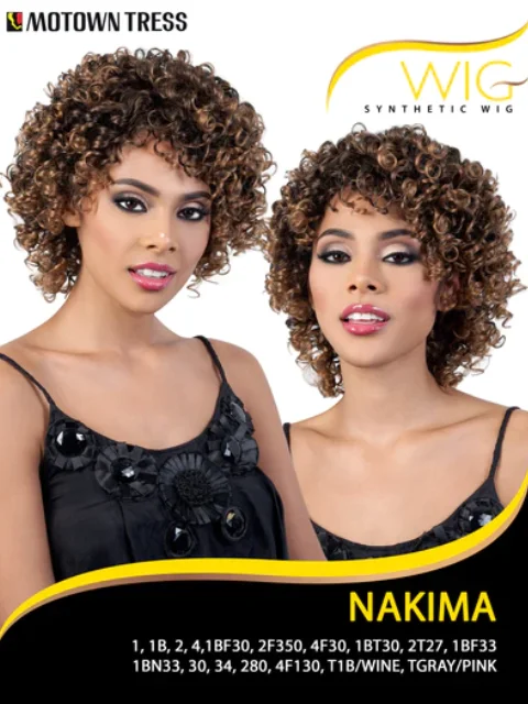 Short wig with a blunt bob cut for a modern and sleek styleMotown Tress Premium Synthetic Wig - NAKIMA