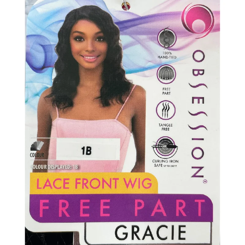 Short wig with a wavy texture for a beachy and relaxed lookObsession Synthetic Lace Front Free Part 100% Hand Tied Curly Hair Wig - Gracie