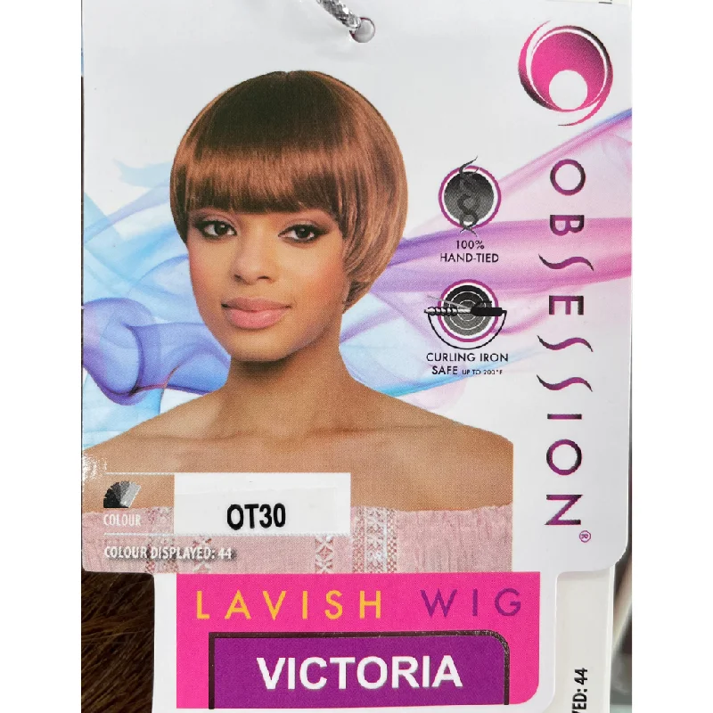 Short wig for daily office wear with a professional lookObsession Synthetic Lavish Straight Bob Bangs 100% Hand Tied Hair Wig - Victoria