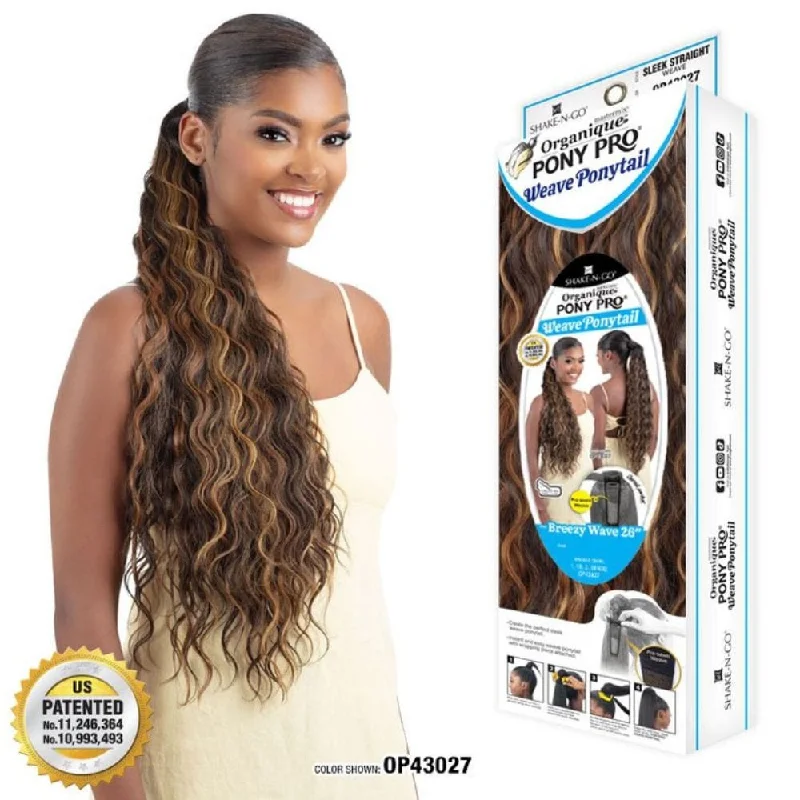 Ponytails with a pre - attached bow for a cute and girly lookOrganique Pony Pro Weave Ponytail - Breezy Wave 26"