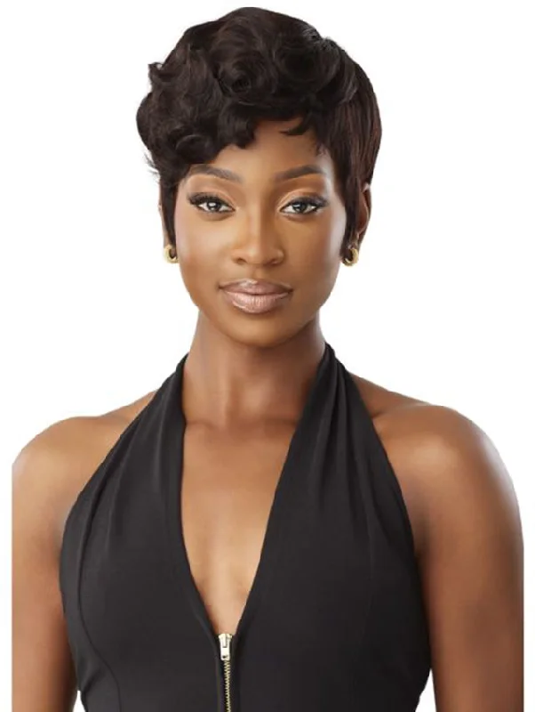 Adjustable - cap short wig for a customized and comfortable fitOutre Fab & Fly Gray Glamour 100% Human Hair Wig - HH-RIRI